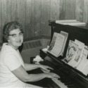 Frances Eskridge at Piano, Pearl S. Buck Visit in Marlinton, W.Va. 1971