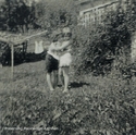 Cousins Franny Mams and Barbara Lawton in Kisner&#039;s Yard at Frank, W.Va.