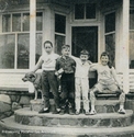 Kisner Gandchildren Playing on the Front Porch of the Kisner Store/Home in Frank, W.Va.