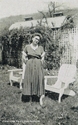 Edna Graham Kisner in the back yard of Kisner&#039;s Home and Store in Frank, W.Va.