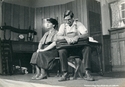 Sally Nottingham as Mathilda Rockwood and Willard Eskridge as Jonathan Rockwood in the 1974 Pioneer Days Production of &quot;January Thaw.&quot;